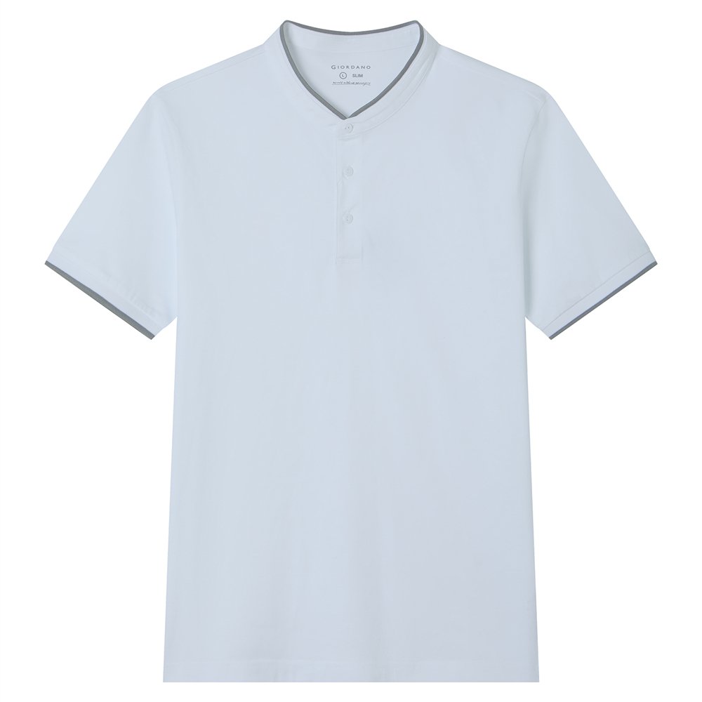 Men's Cotton Jersey Henley Short Sleeve Slim Fit Tee - Giordano Online