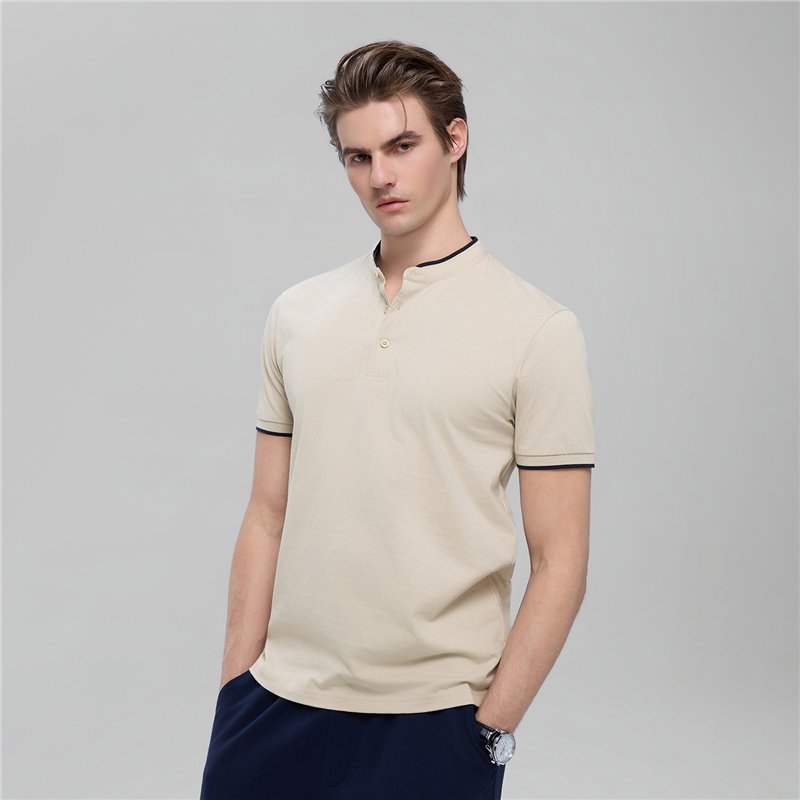 Men's Cotton Jersey Henley Short Sleeve Slim Fit Tee - Giordano Online