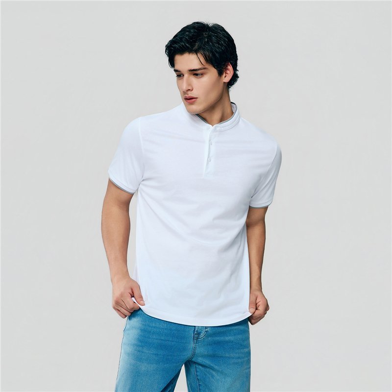 Men's Cotton Jersey Henley Short Sleeve Slim Fit Tee - Giordano Online