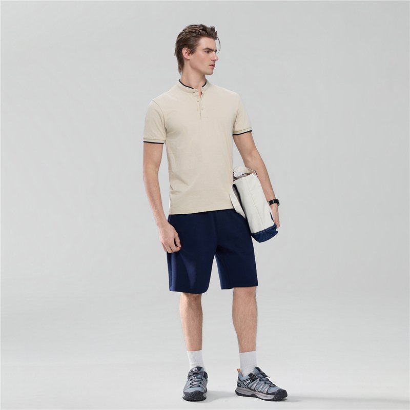 Men's Cotton Jersey Henley Short Sleeve Slim Fit Tee - Giordano Online