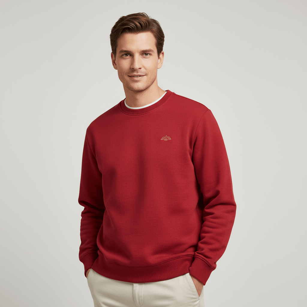 Men’s Cotton Polyester French Terry Crew Neck Sweatshirt - Giordano Online