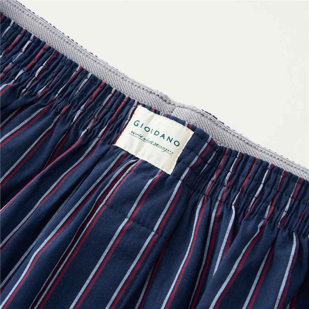 Men's Cotton Poplin Boxers - 3 Pack - Red - Giordano