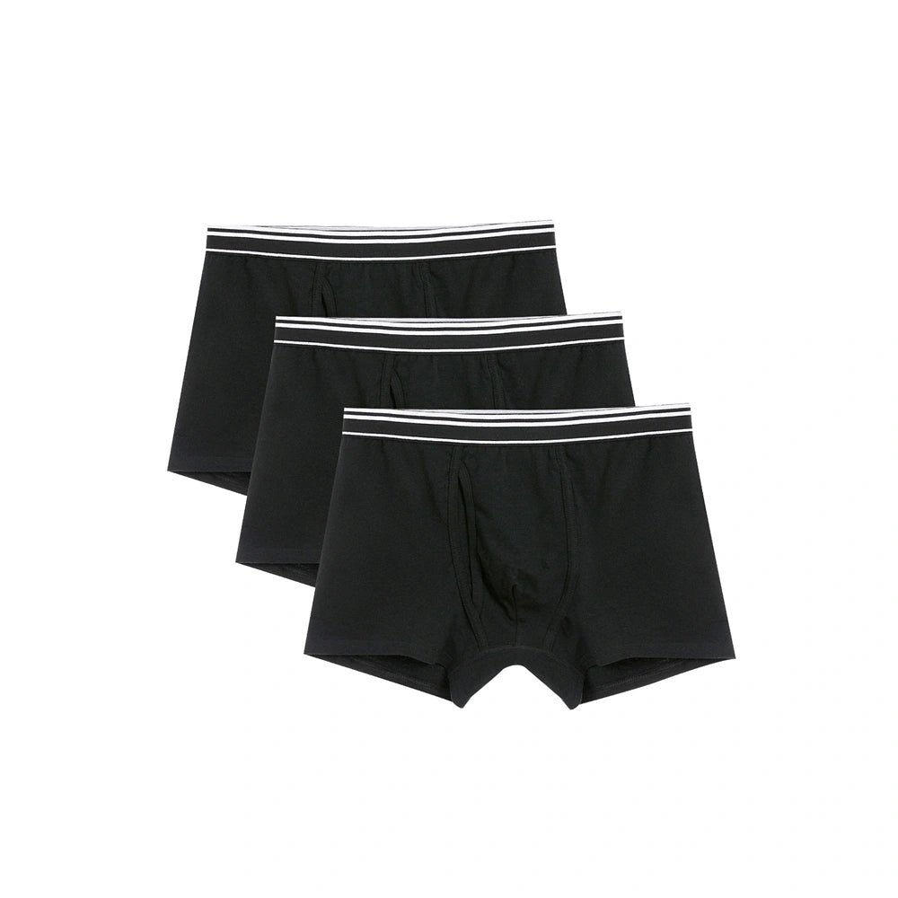 Men's Cotton Spandex Jersey 3 - Pack Trunks - Black - Giordano