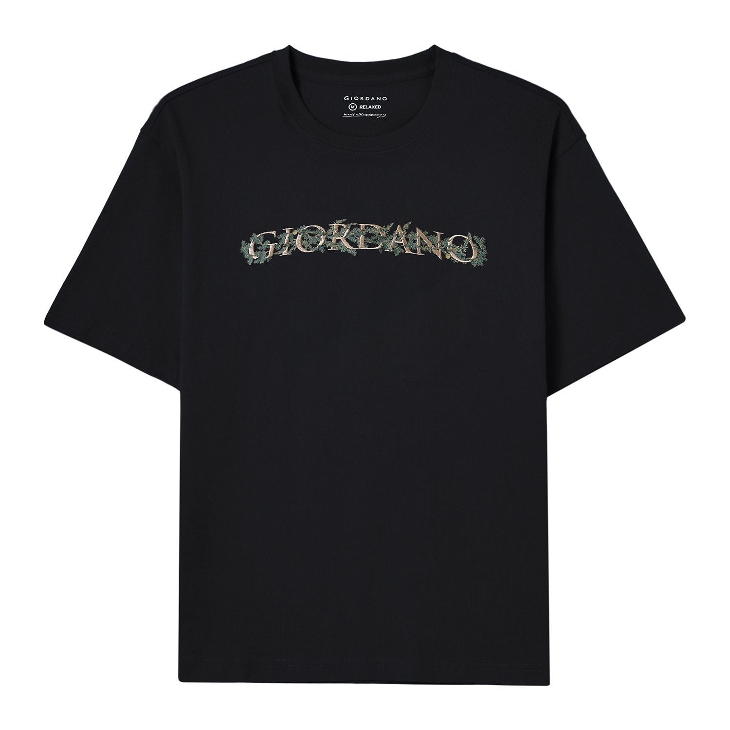 Men’s Crew Neck Short Sleeve Relax Fit Print Tee - Black - Giordano Online