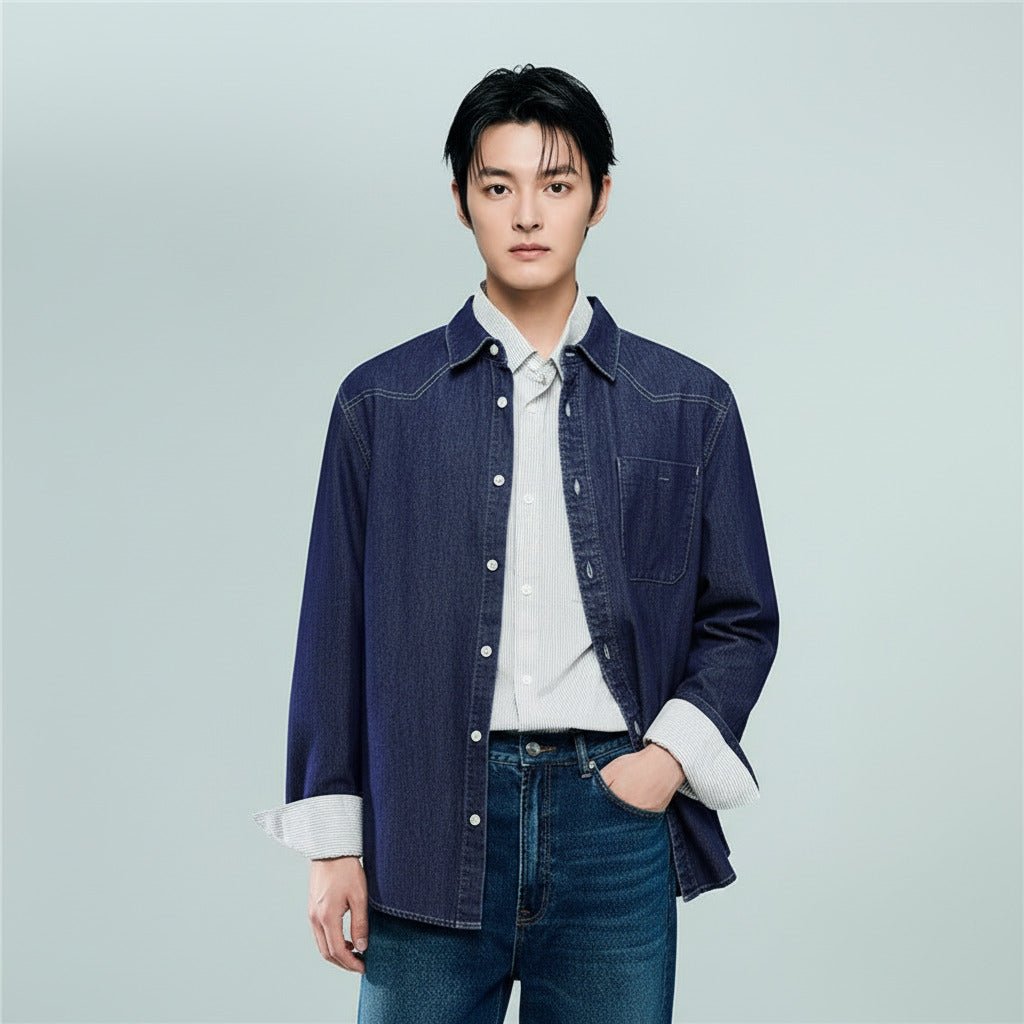 Men's Denim Relax Fit Shirt - Giordano Online