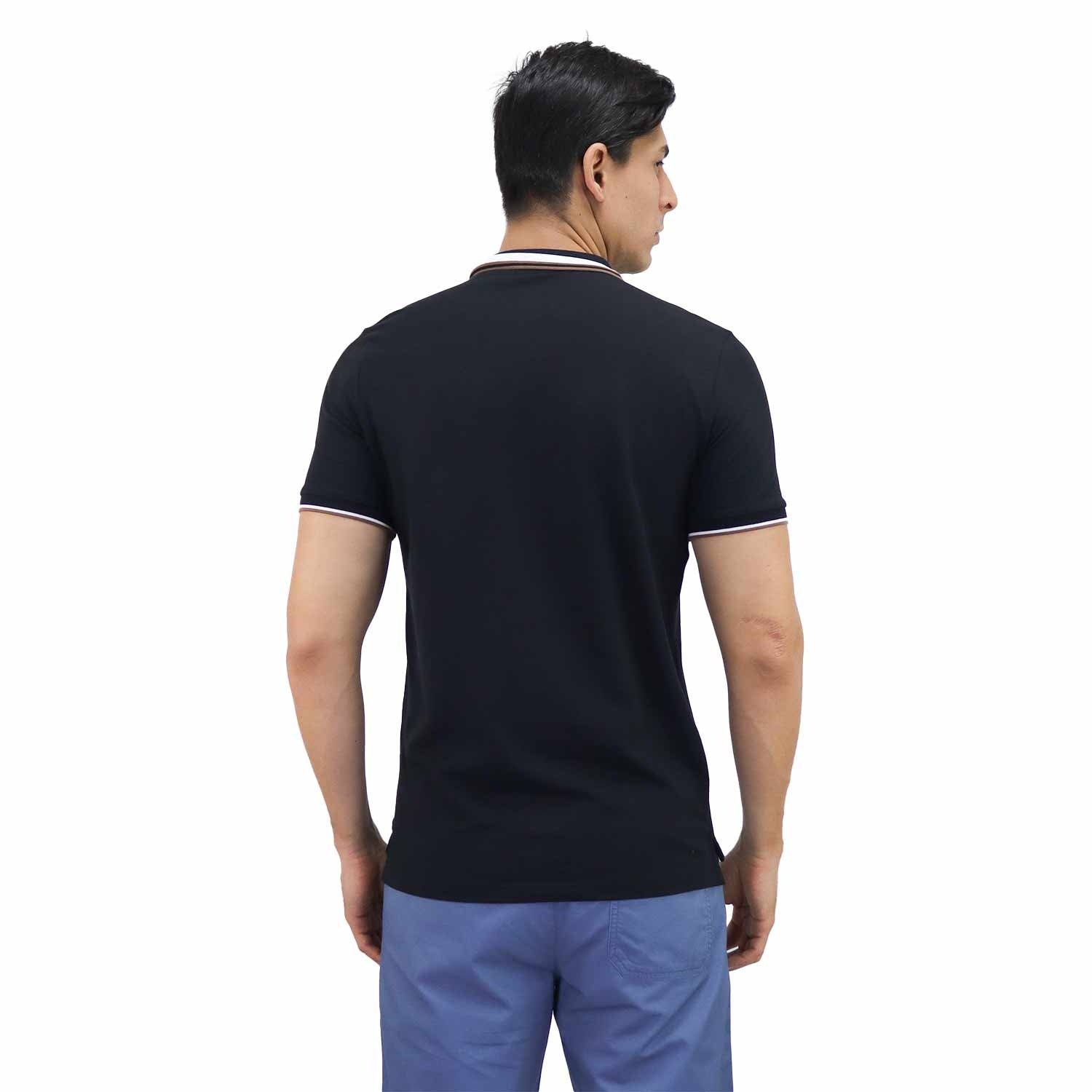 Men's Eagle Printed Solid Polo - Black - Giordano Online