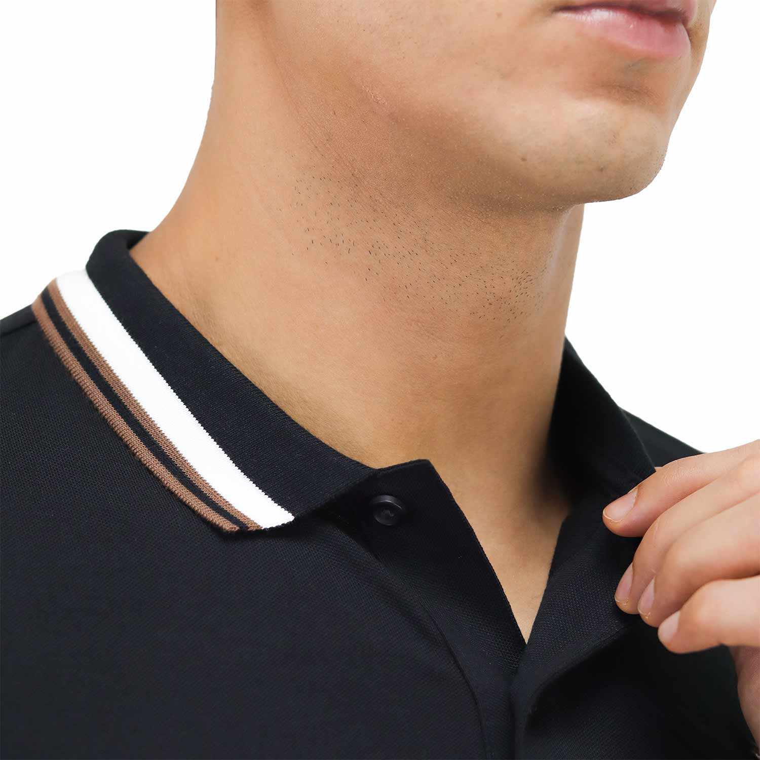 Men's Eagle Printed Solid Polo - Black - Giordano Online