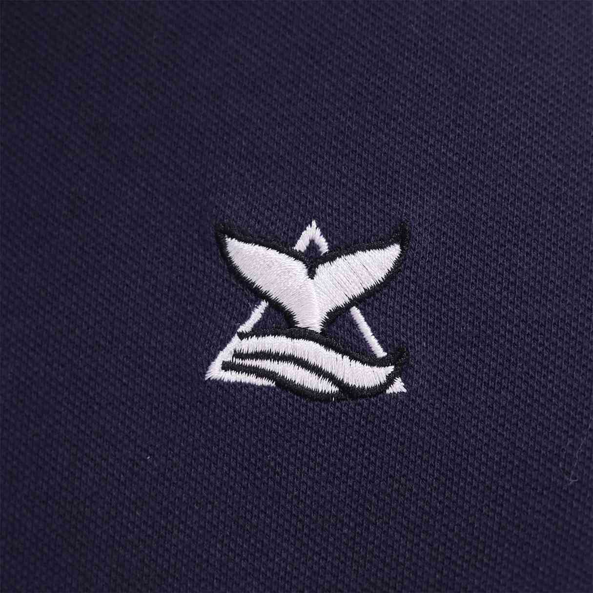 Men's Embroidery Solid Polo - Blue - Giordano Online