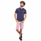 Men's Embroidery Solid Polo - Blue - Giordano Online