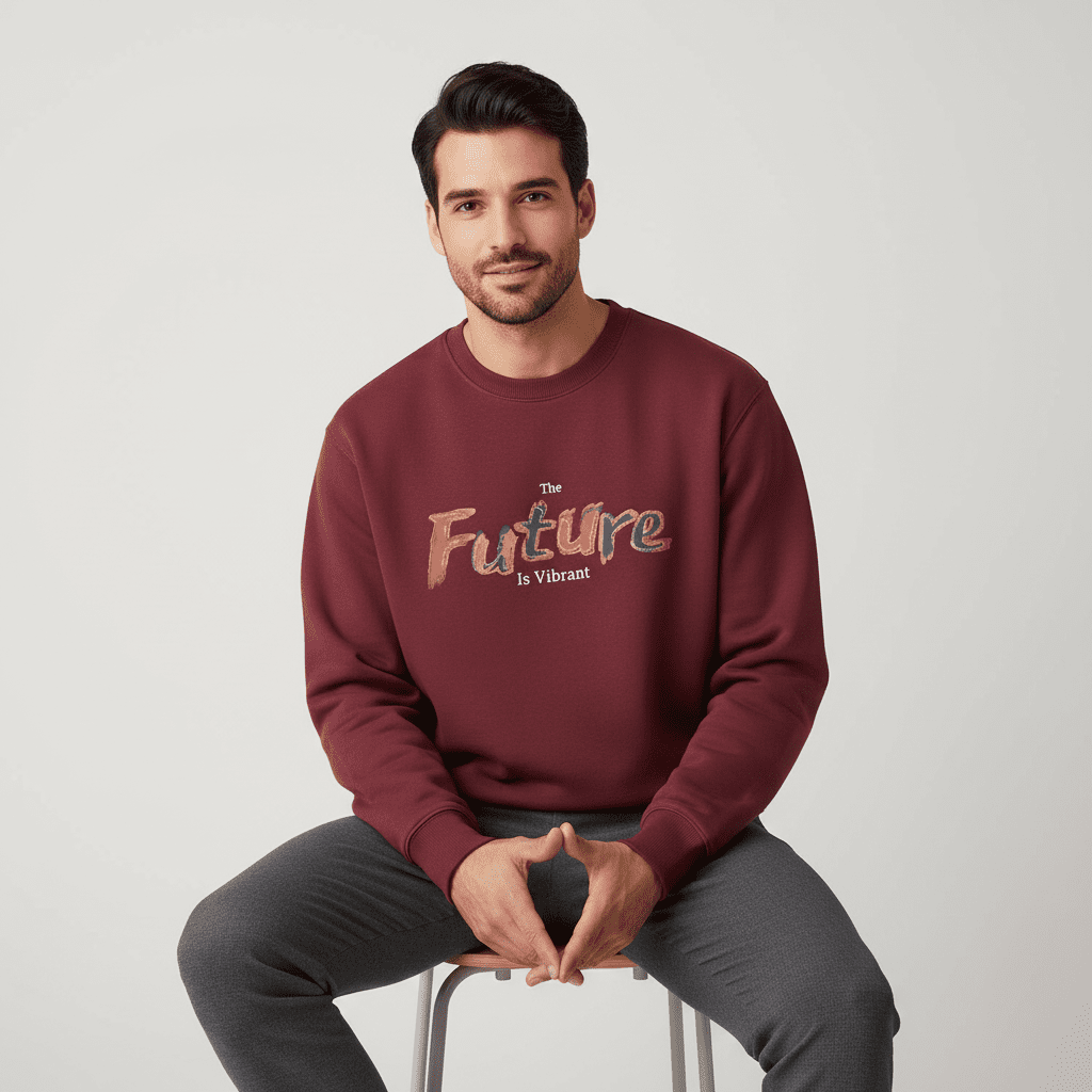 Men’s French Terry Crew Neck Long Sleeve Printed Pullover - Giordano Online