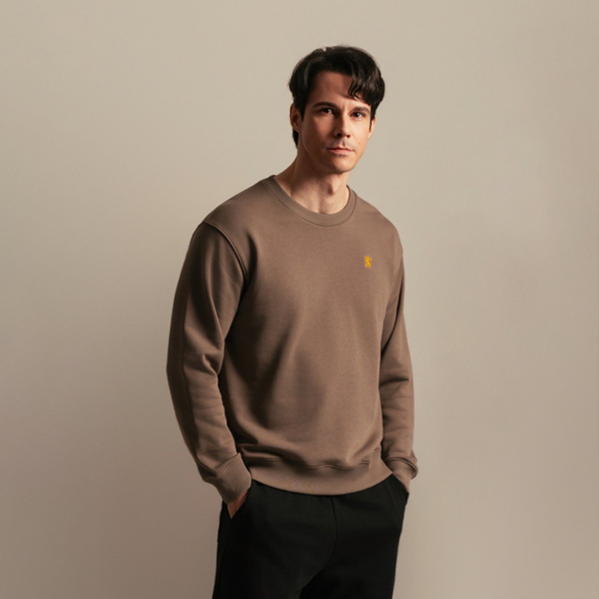 Men's French Terry Long Sleeve Relaxed Embroidery Sweatshirt - Giordano Online