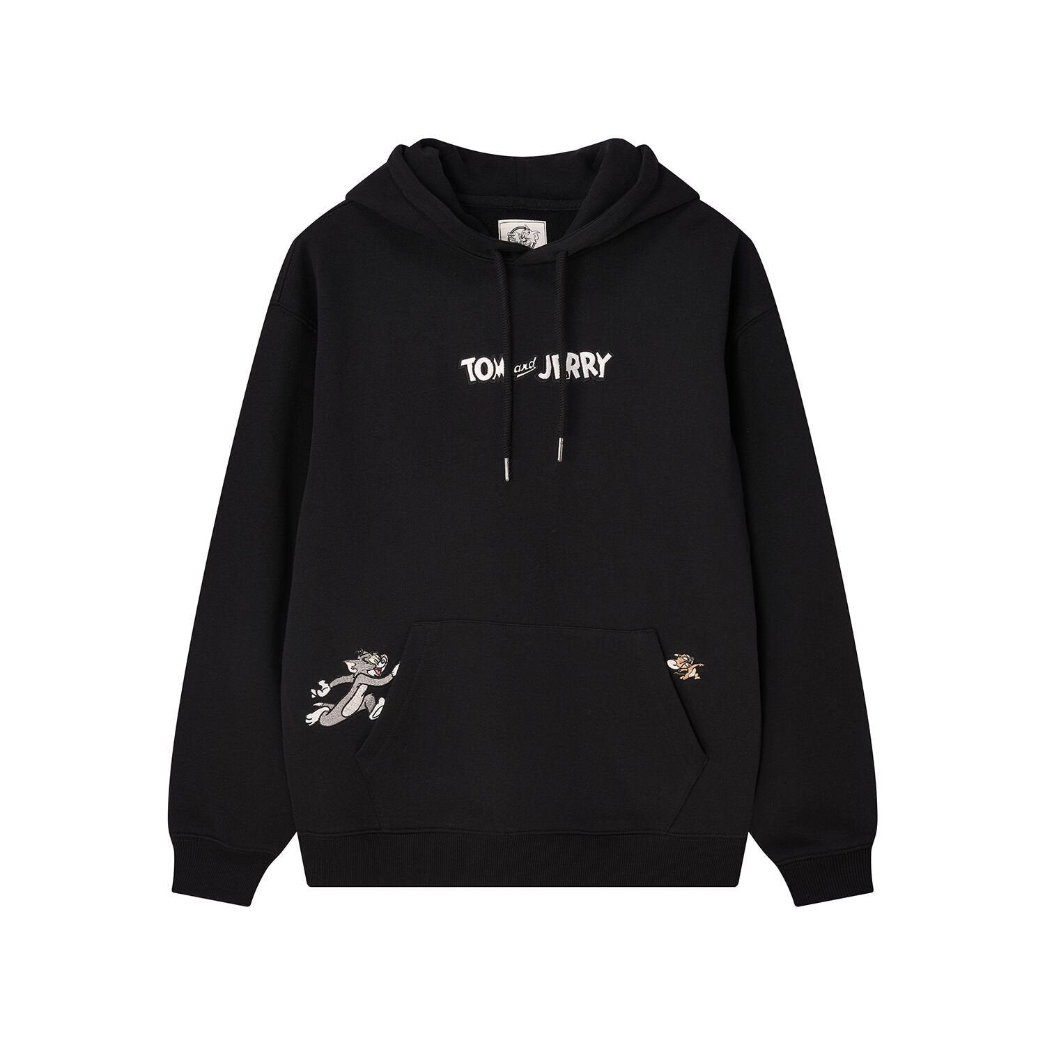 Men’s French Terry Relaxed Fit Hoodie - Tom & Jerry - Black - Giordano
