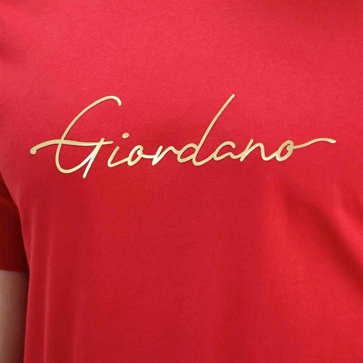 Men's Giordano Slim Fit Tee: Signature Print, 100% Cotton Jersey - Giordano