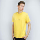 Men's Giordano Slim Fit Tee: Signature Print, 100% Cotton Jersey - Yellow - Giordano Online