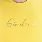 Men's Giordano Slim Fit Tee: Signature Print, 100% Cotton Jersey - Yellow - Giordano Online