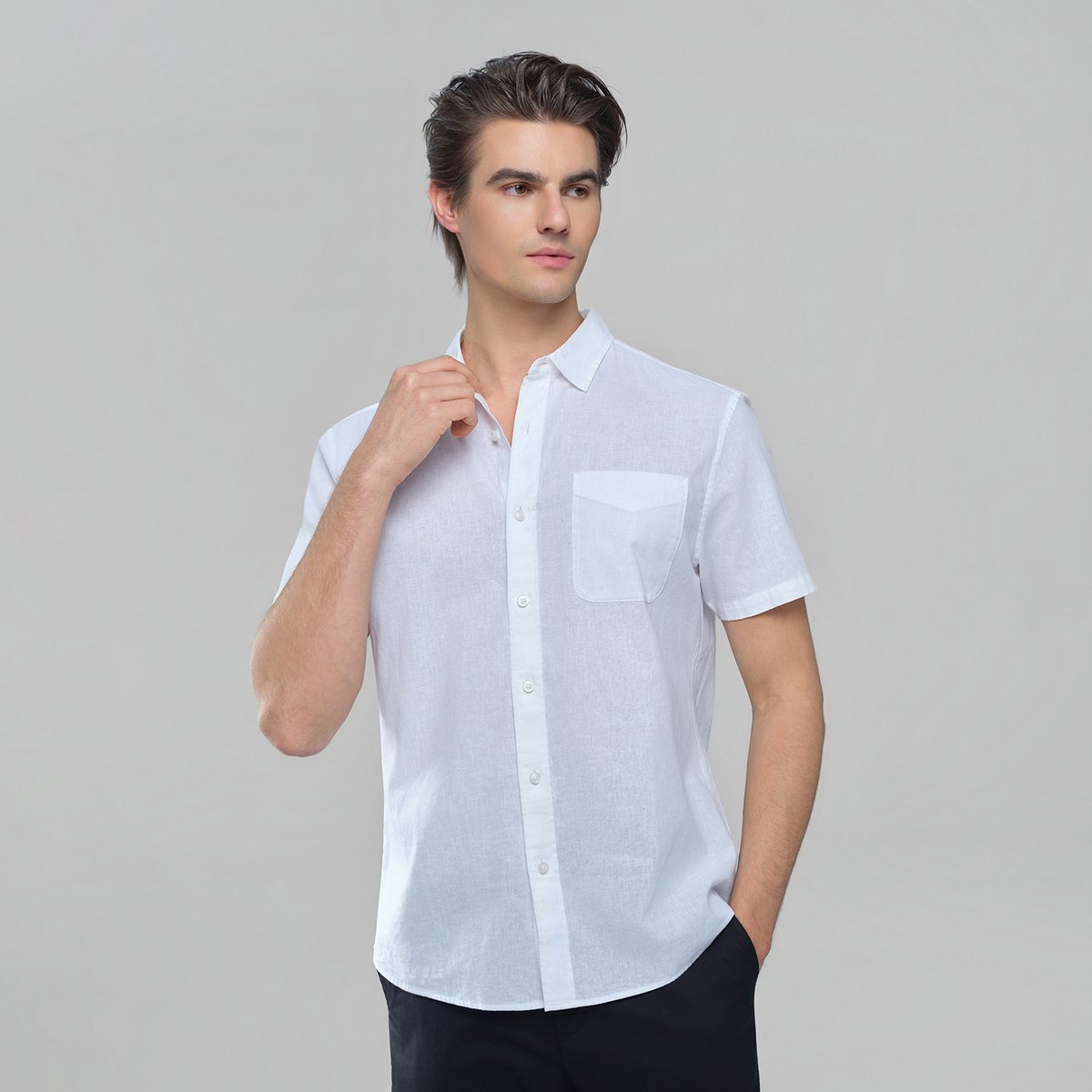 Men's Half Sleeve Linen Shirt - Giordano Online