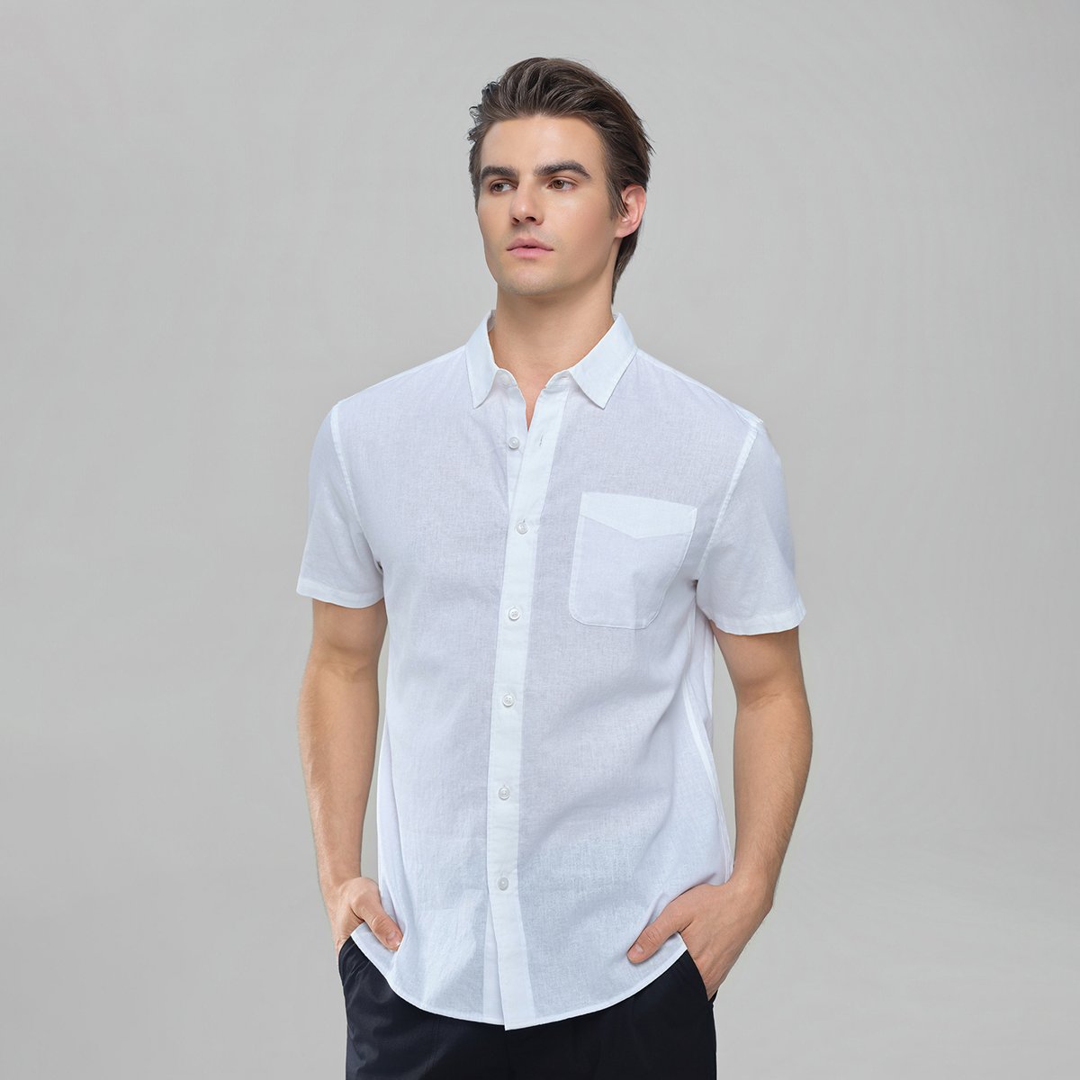 Men's Half Sleeve Linen Shirt - Giordano Online