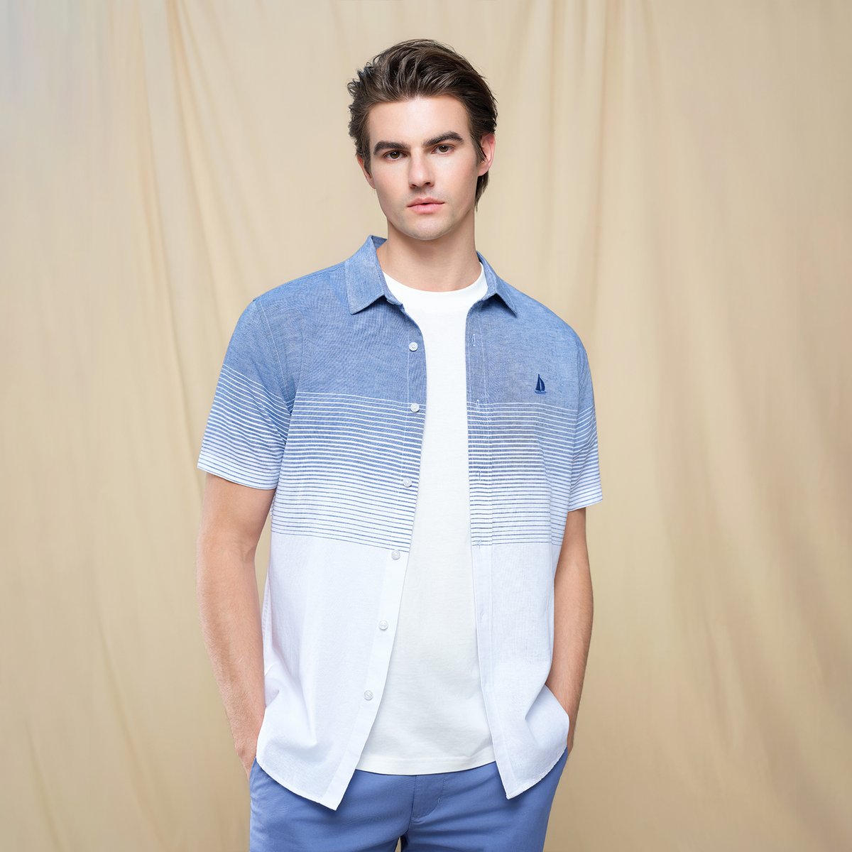 Men's Half Sleeve Linen Shirt - Giordano Online