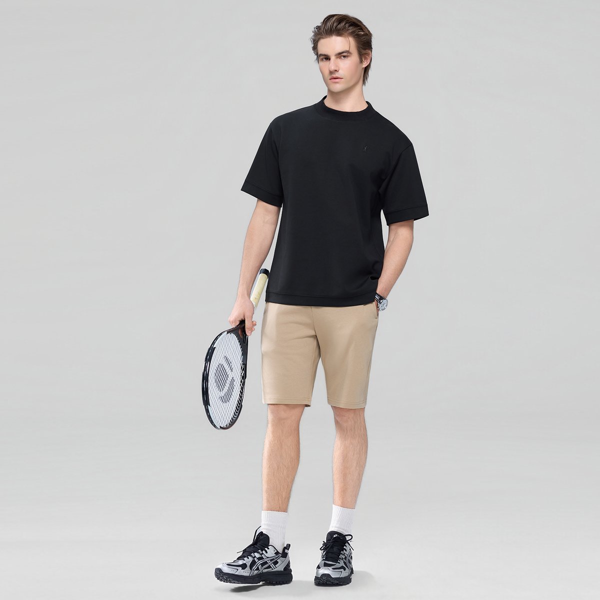 Men's Interlock Crew Neck Relaxed Embroidery Tee - Giordano Online