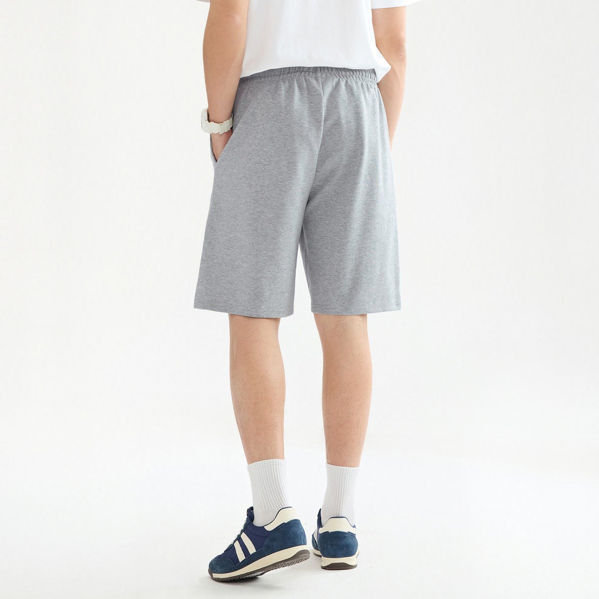 Men’s Interlock Mid‑Rise Regular Fit Elastic Waist Shorts - Giordano Online