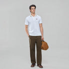 Men's Knit Collar Short Sleeve Slim Fit Embroidered Polo - Giordano Online