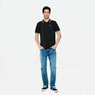 Men's Knit Collar Short Sleeve Slim Fit Embroidered Polo - Giordano Online