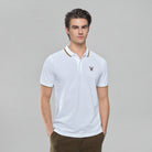 Men's Knit Collar Short Sleeve Slim Fit Embroidered Polo - Giordano Online