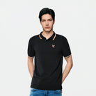Men's Knit Collar Short Sleeve Slim Fit Embroidered Polo - Giordano Online