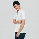 Men's Knit Collar Short Sleeve Slim Fit Zipper Polo - Giordano Online