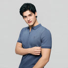 Men's Knit Collar Short Sleeve Slim Fit Zipper Polo - Giordano Online
