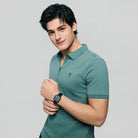 Men's Knit Collar Short Sleeve Slim Fit Zipper Polo - Giordano Online