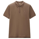 Men's Knit Collar Short Sleeve Slim Fit Zipper Polo - Giordano Online