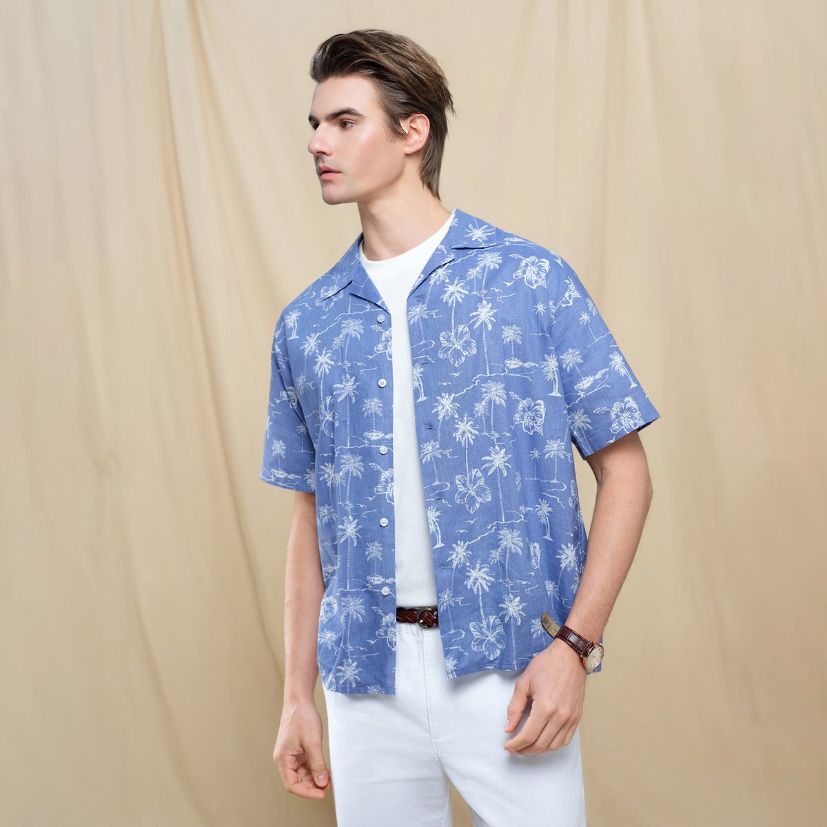 Men's Linen Cotton Poplin Shirt - Giordano Online