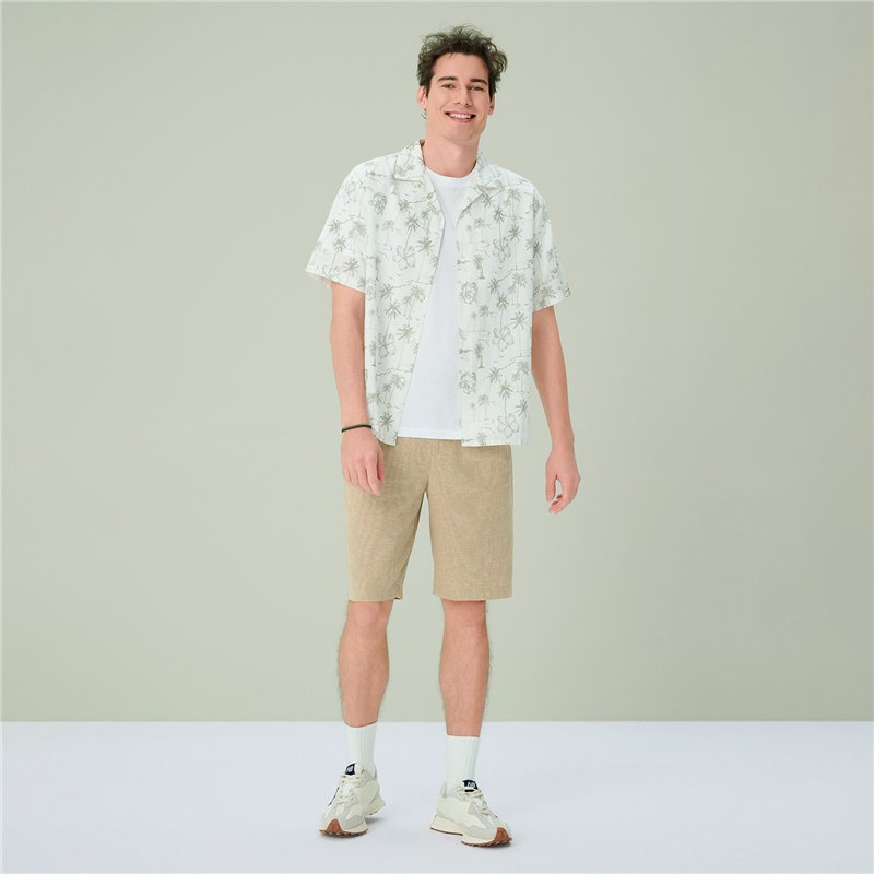 Men's Linen Cotton Poplin Shirt - Giordano Online