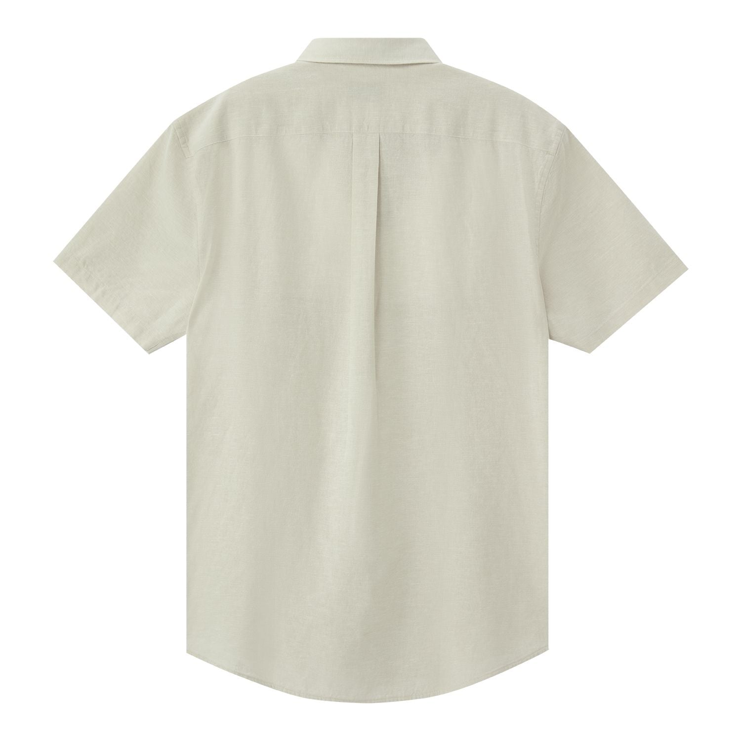 Men's Linen Cotton Poplin Short Sleeve Shirt - Brown - Giordano Online