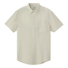 Men's Linen Cotton Poplin Short Sleeve Shirt - Brown - Giordano Online