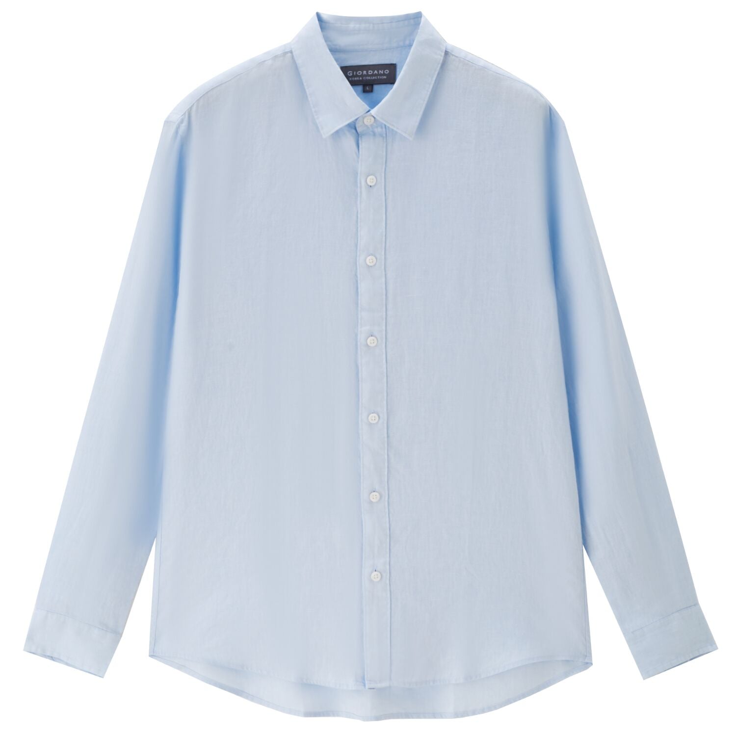 Men’s Linen Poplin Long Sleeve Shirt | Korea Collection - Giordano