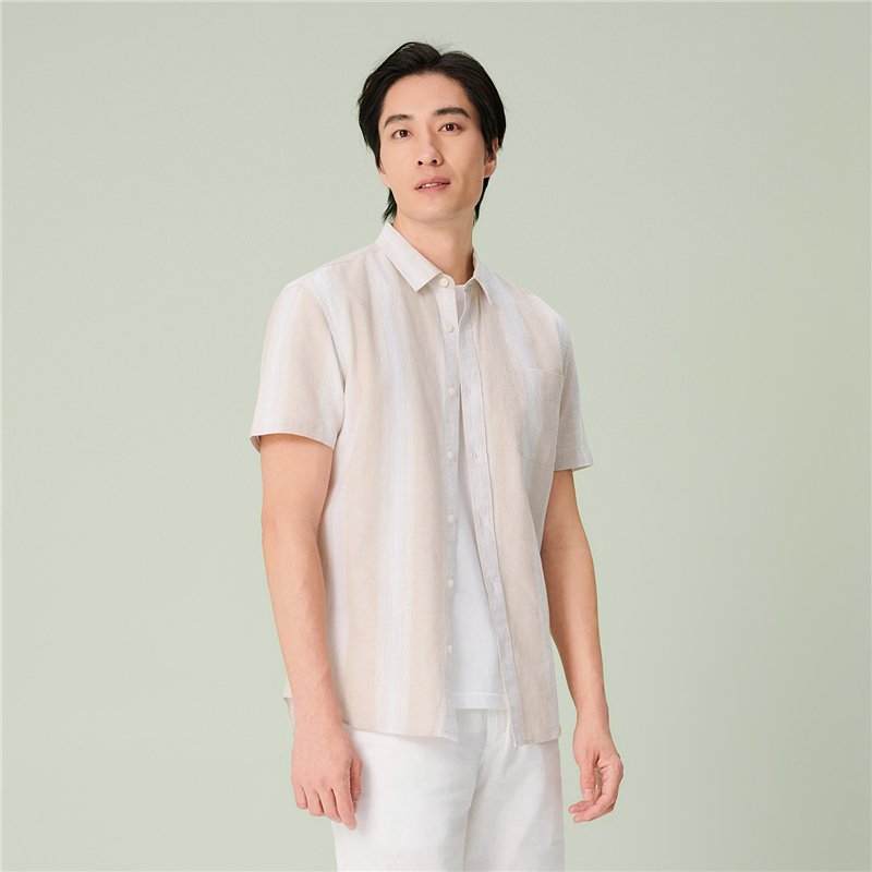 Men's Linen Popplin Shirt - Giordano Online