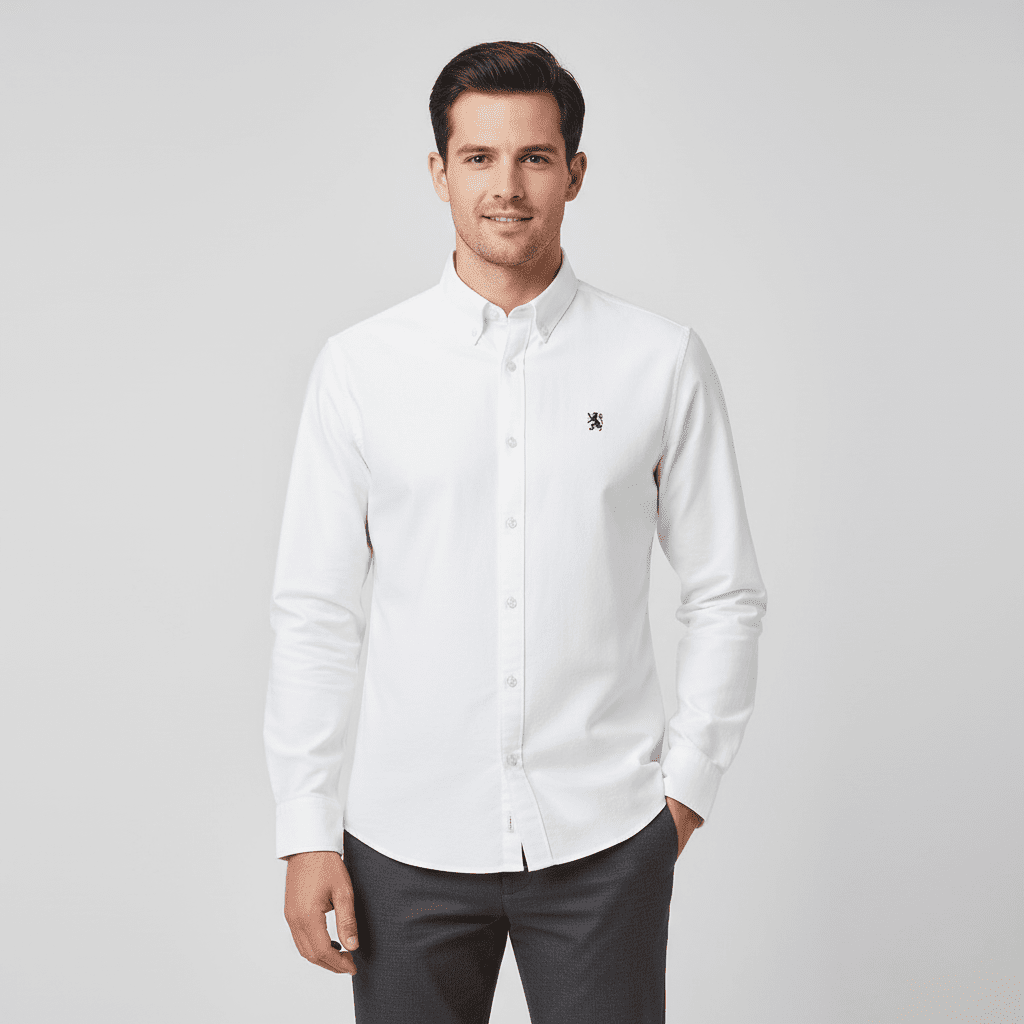 Men's Lion Oxford Long Sleeve Shirt - Giordano Online