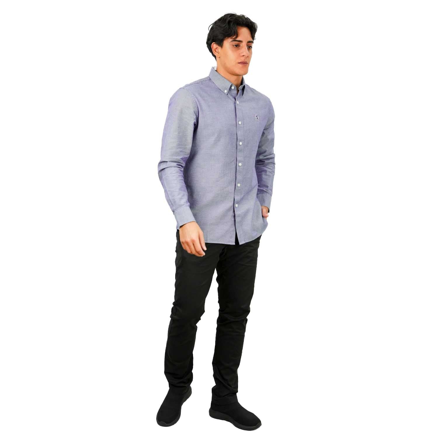 Men's Lion Oxford Long Sleeve Shirt - Giordano Online
