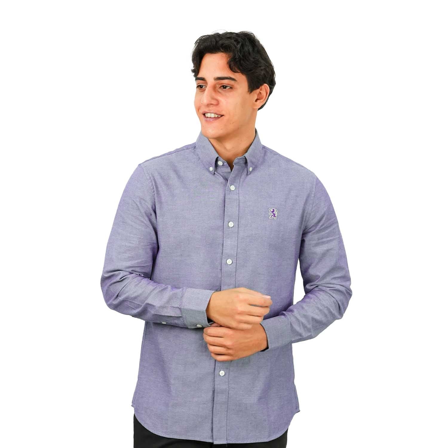 Men's Lion Oxford Long Sleeve Shirt - Giordano Online