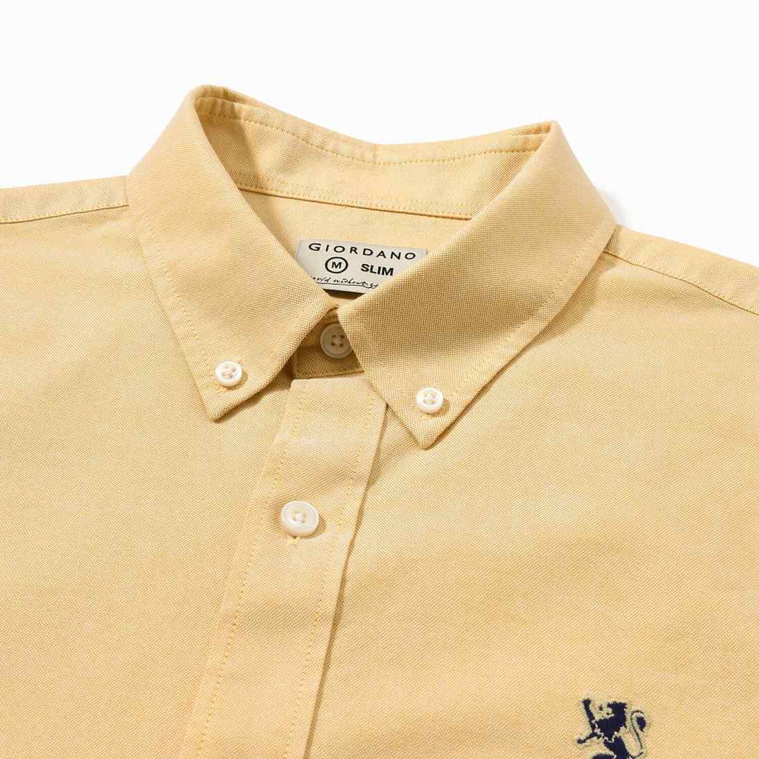 Men's Lion Oxford Shirt - Yellow - Giordano