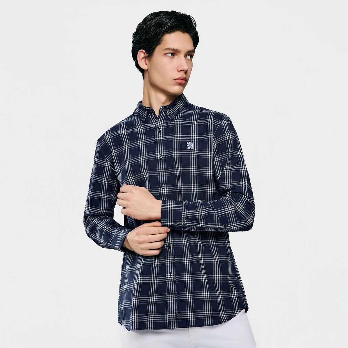 Men's Lion Oxford Slim Long Sleeve Shirt - Giordano Online