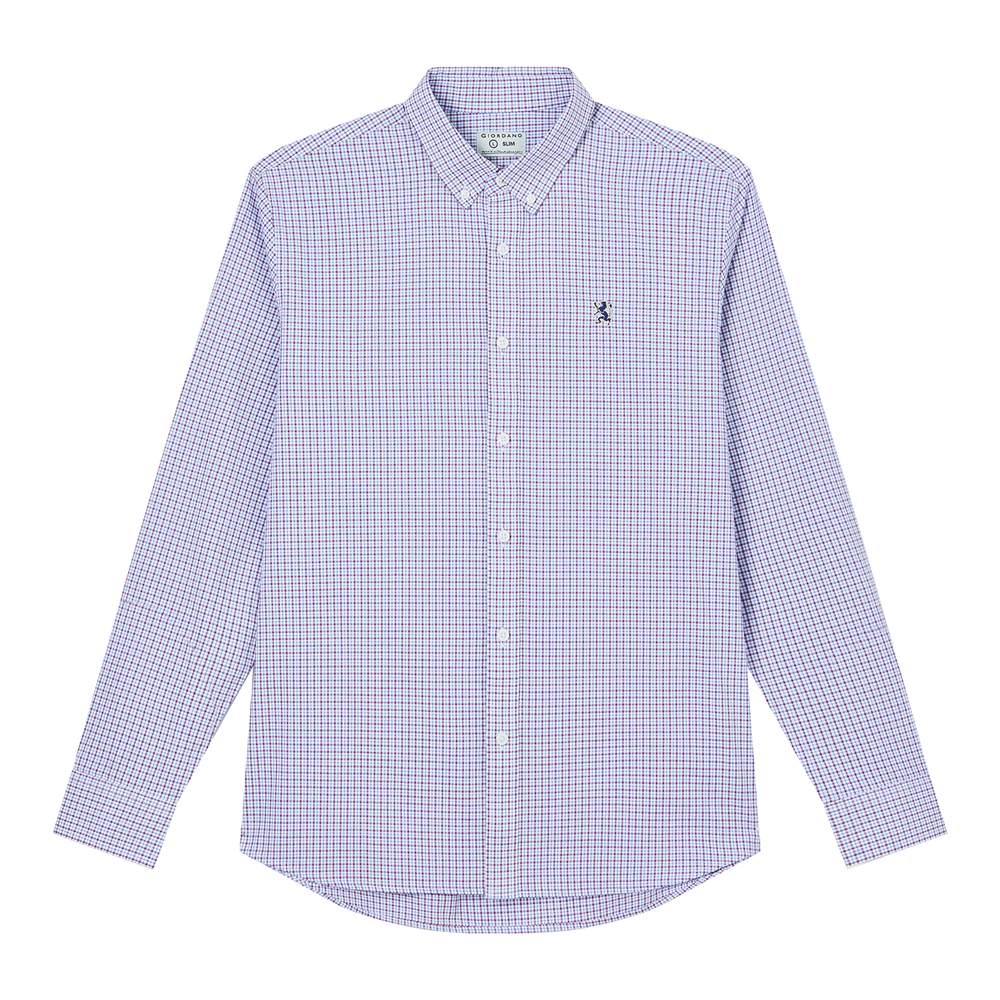 Men's Lion Oxford Slim Long Sleeve Shirt - Giordano Online