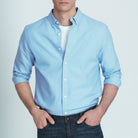 Men's Lion Oxford Slim Long Sleeve Shirt - Giordano Online