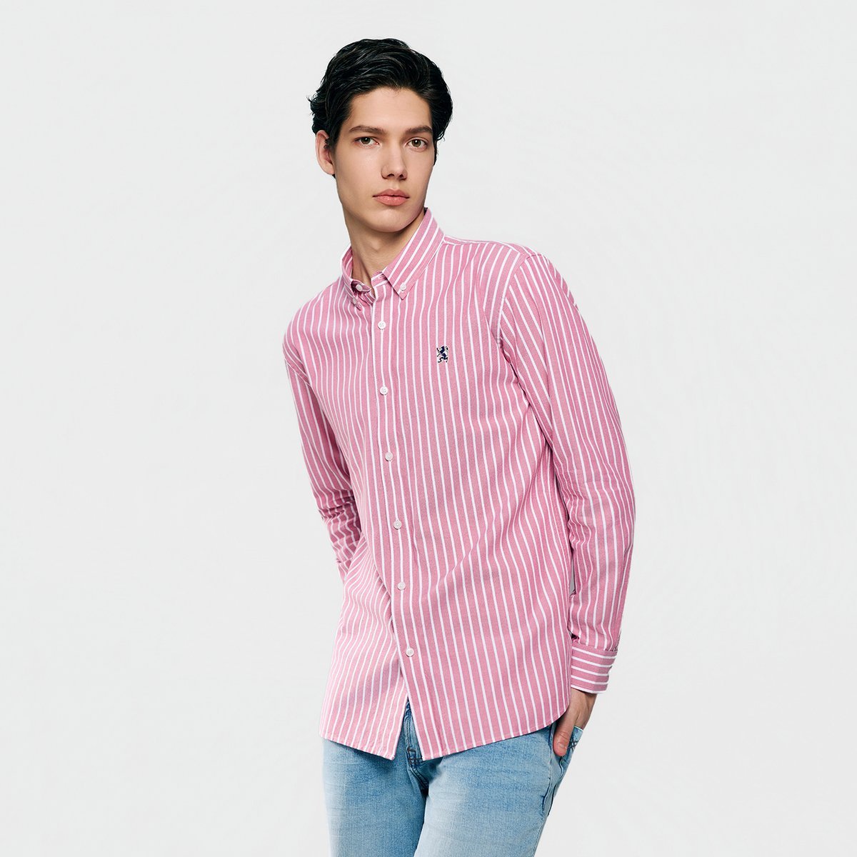 Men's Lion Oxford Slim Long Sleeve Shirt - Giordano Online