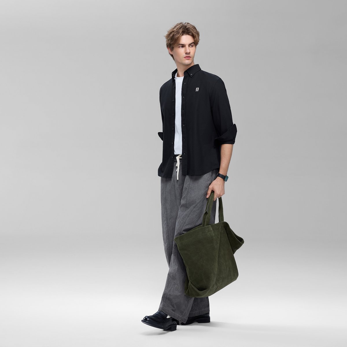 Men's Lion Oxford Slim Long Sleeve Shirt - Giordano Online