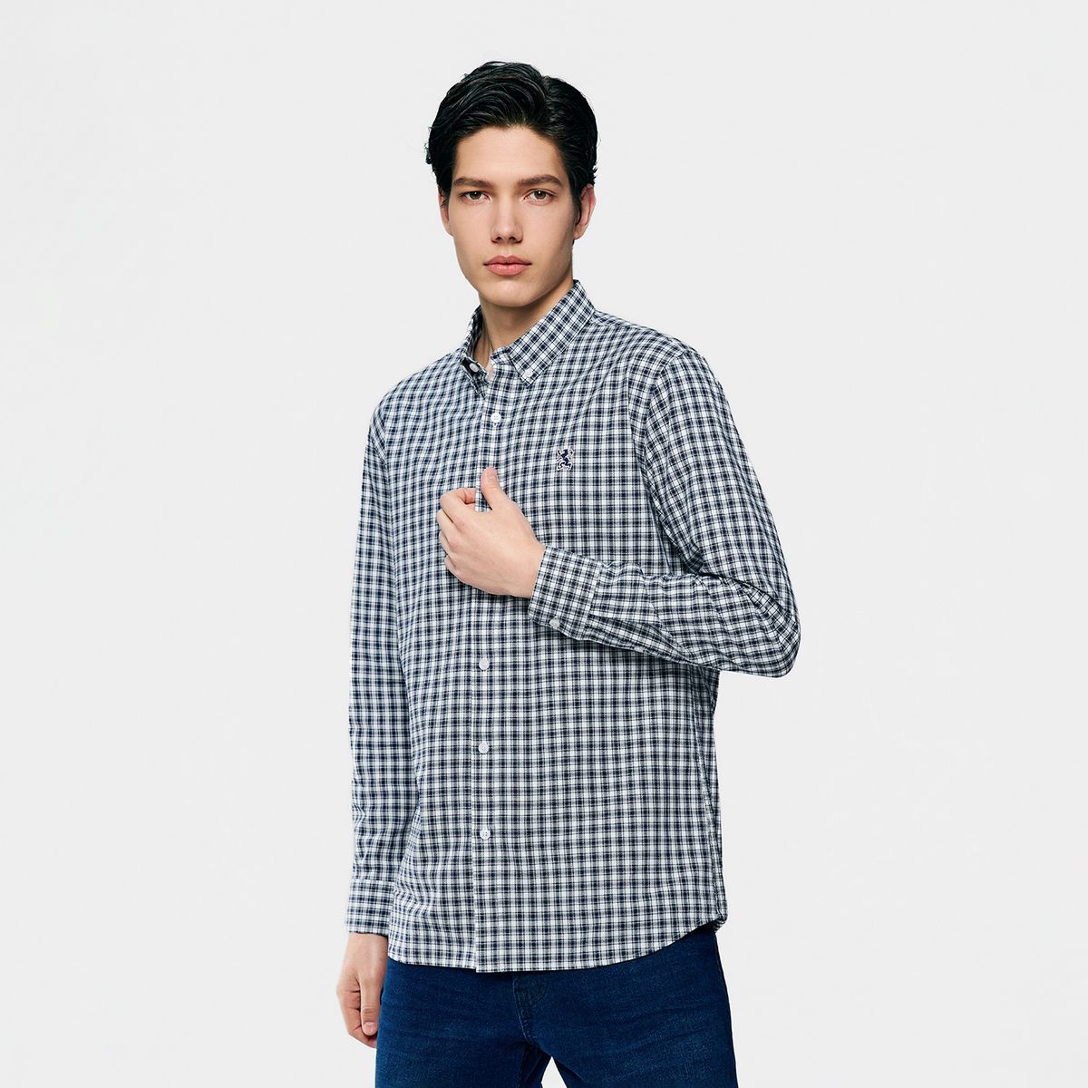 Men's Lion Oxford Slim Long Sleeve Shirt - Giordano Online