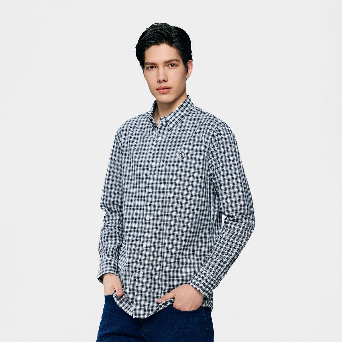 Men's Lion Oxford Slim Long Sleeve Shirt - Giordano Online