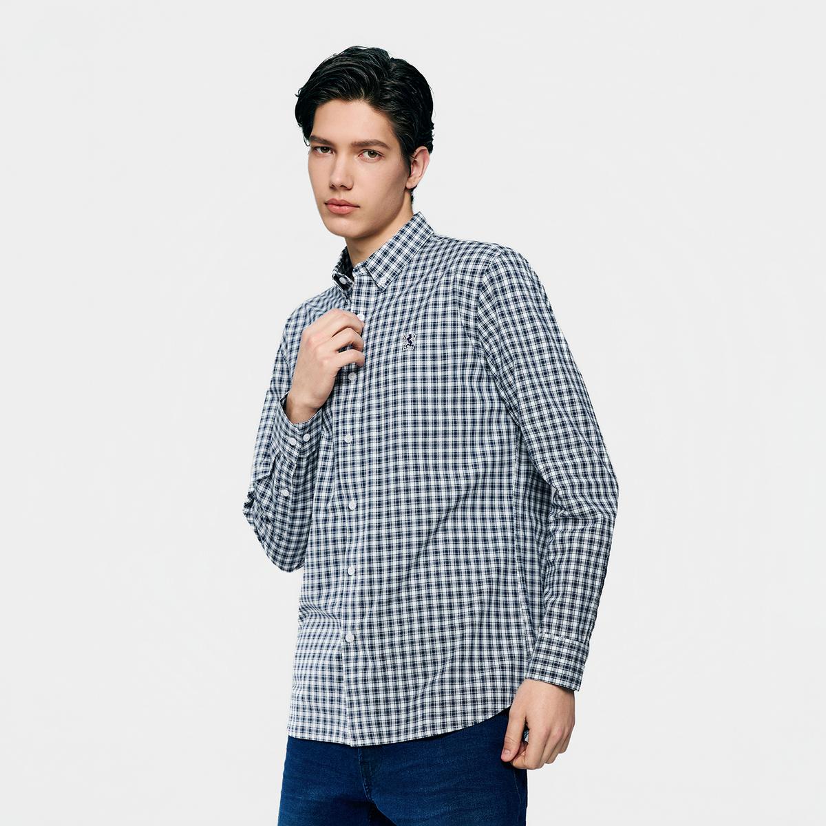 Men's Lion Oxford Slim Long Sleeve Shirt - Giordano Online